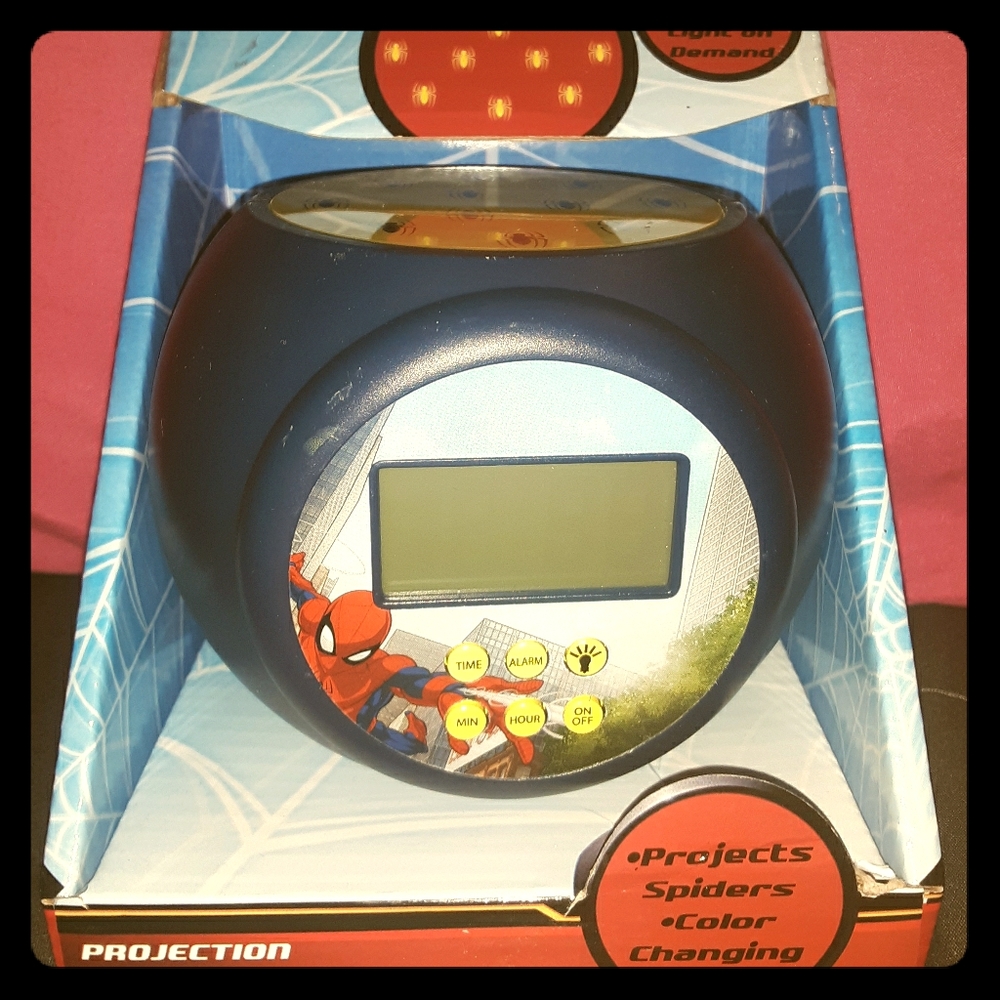 Spiderman Projection LCD Disp Alarm Clock Kid Room